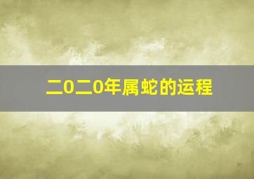 二0二0年属蛇的运程