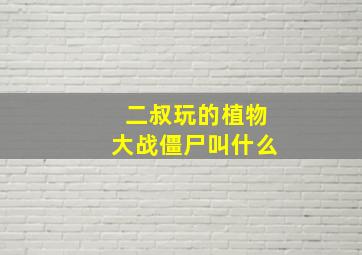 二叔玩的植物大战僵尸叫什么