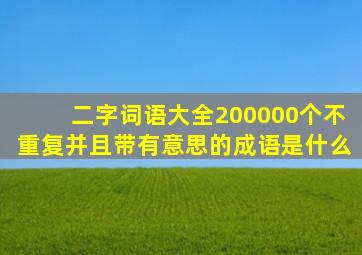 二字词语大全200000个不重复并且带有意思的成语是什么