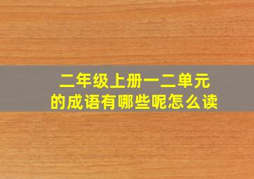 二年级上册一二单元的成语有哪些呢怎么读