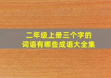 二年级上册三个字的词语有哪些成语大全集