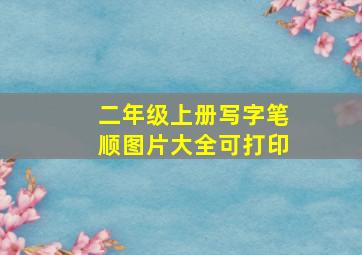 二年级上册写字笔顺图片大全可打印