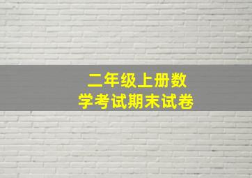 二年级上册数学考试期末试卷