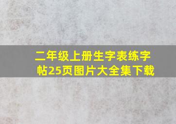 二年级上册生字表练字帖25页图片大全集下载