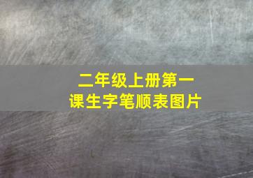 二年级上册第一课生字笔顺表图片