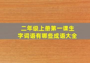 二年级上册第一课生字词语有哪些成语大全