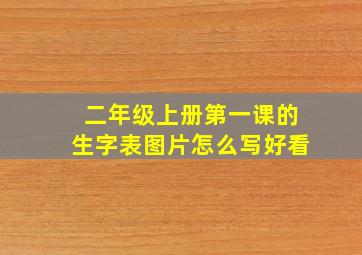 二年级上册第一课的生字表图片怎么写好看