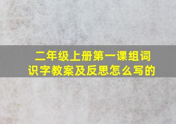 二年级上册第一课组词识字教案及反思怎么写的