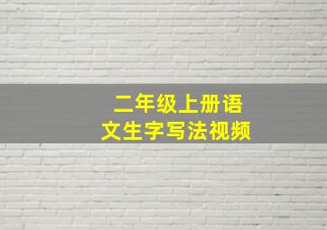 二年级上册语文生字写法视频