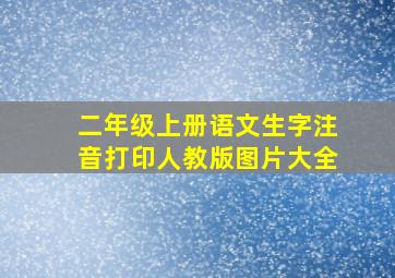 二年级上册语文生字注音打印人教版图片大全