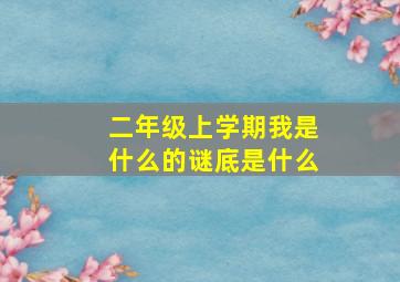 二年级上学期我是什么的谜底是什么