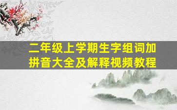 二年级上学期生字组词加拼音大全及解释视频教程