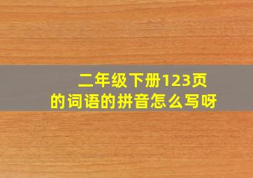 二年级下册123页的词语的拼音怎么写呀