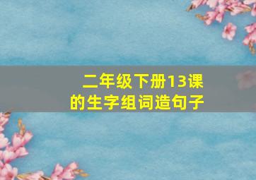 二年级下册13课的生字组词造句子