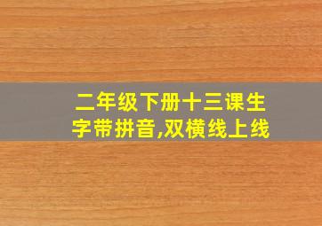 二年级下册十三课生字带拼音,双横线上线