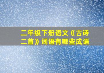 二年级下册语文《古诗二首》词语有哪些成语