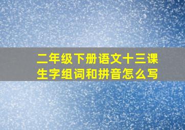 二年级下册语文十三课生字组词和拼音怎么写