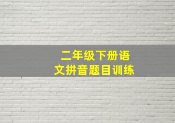 二年级下册语文拼音题目训练