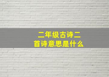 二年级古诗二首诗意思是什么