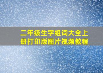 二年级生字组词大全上册打印版图片视频教程