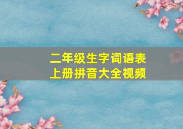 二年级生字词语表上册拼音大全视频