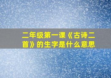 二年级第一课《古诗二首》的生字是什么意思