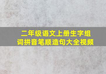 二年级语文上册生字组词拼音笔顺造句大全视频