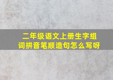 二年级语文上册生字组词拼音笔顺造句怎么写呀