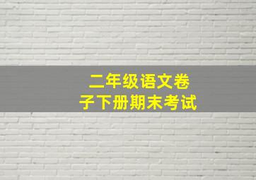 二年级语文卷子下册期末考试