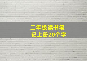 二年级读书笔记上册20个字