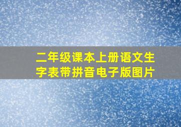 二年级课本上册语文生字表带拼音电子版图片