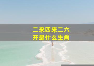 二来四来二六开是什么生肖