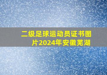 二级足球运动员证书图片2024年安徽芜湖