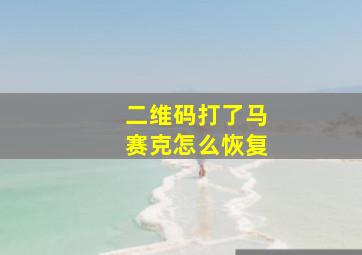 二维码打了马赛克怎么恢复