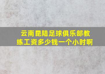 云南昆陆足球俱乐部教练工资多少钱一个小时啊