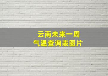 云南未来一周气温查询表图片