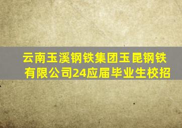 云南玉溪钢铁集团玉昆钢铁有限公司24应届毕业生校招