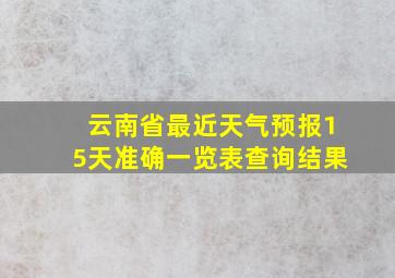 云南省最近天气预报15天准确一览表查询结果