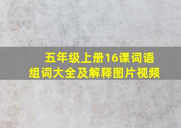 五年级上册16课词语组词大全及解释图片视频