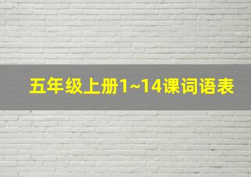 五年级上册1~14课词语表