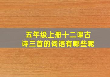 五年级上册十二课古诗三首的词语有哪些呢