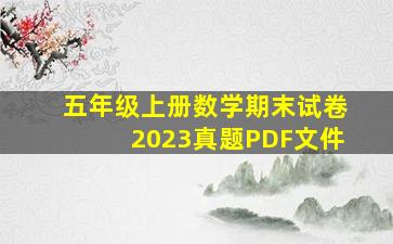 五年级上册数学期末试卷2023真题PDF文件