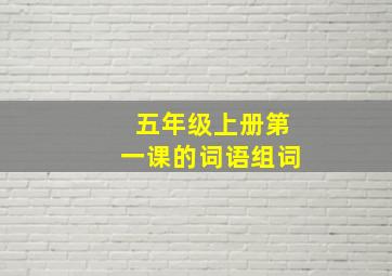 五年级上册第一课的词语组词