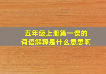 五年级上册第一课的词语解释是什么意思啊