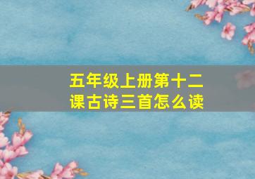 五年级上册第十二课古诗三首怎么读