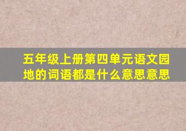 五年级上册第四单元语文园地的词语都是什么意思意思