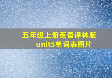 五年级上册英语译林版unit5单词表图片