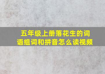 五年级上册落花生的词语组词和拼音怎么读视频