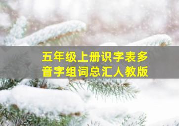 五年级上册识字表多音字组词总汇人教版