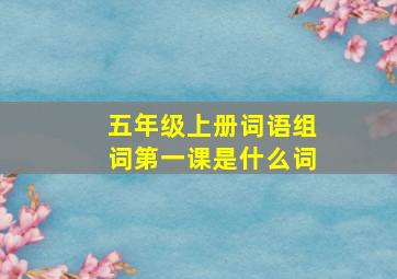 五年级上册词语组词第一课是什么词